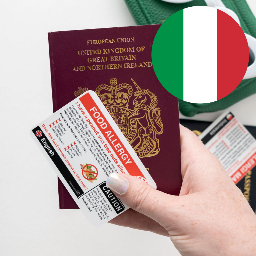 Milk Allergy Translation Card – English & Italian