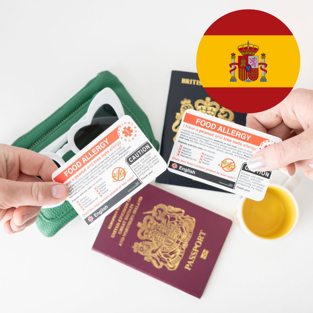 Peanut & Tree Nut Allergy Travel Card (digital) Translation in Spanish