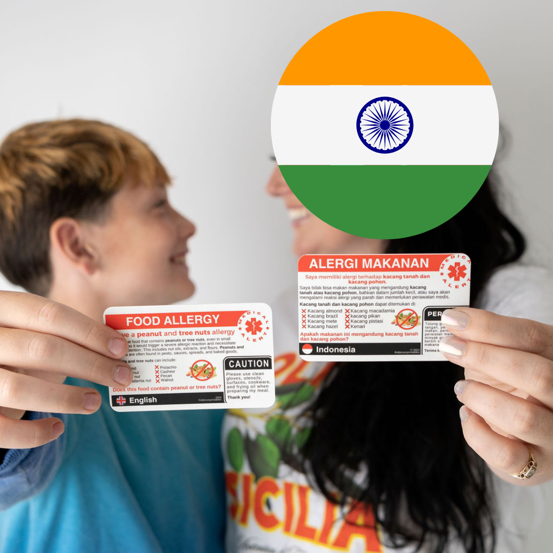 Peanut & Tree Nut Allergy Travel Card (Digital) - Translation in Hindi