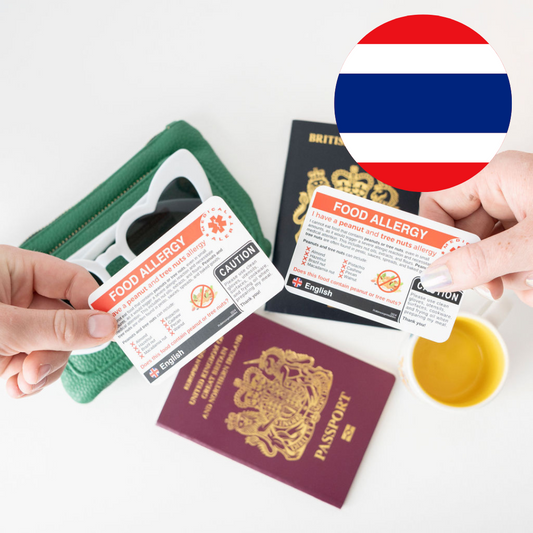 Peanut and tree nut allergy translation travel card in Thai (digital)
