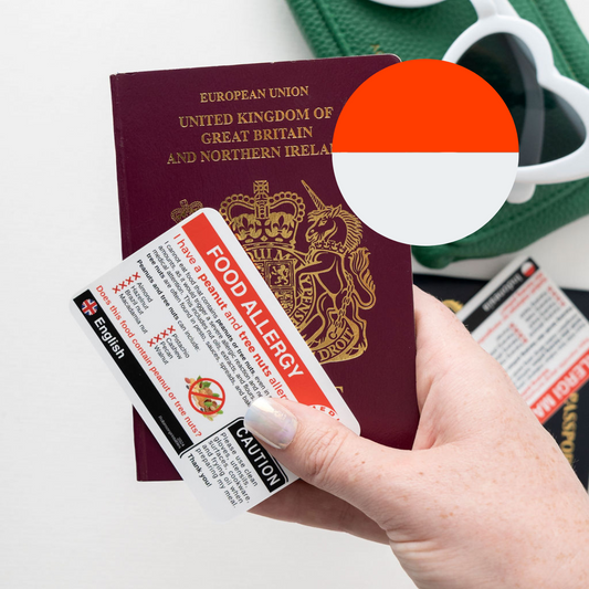 Peanut & Tree Nut Allergy Travel Card (Digital) -Translation in Indonesian