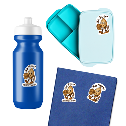 Allergy Warning Stickers – Waterproof Labels for Lunchboxes, Bottles, and More (All Allergy Types)