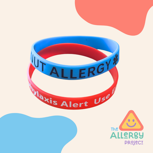Allergy Awareness Silicone Wristband – Nut Allergy or Anaphylaxis Alert Bracelets | Waterproof, Child  Adult Sizes