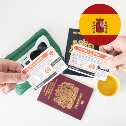 Peanut & Tree Nut Allergy Travel Card (digital) Translation in Spanish