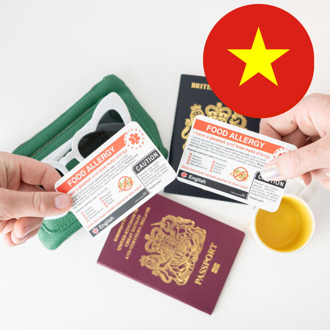 Peanut & Tree Nut Allergy Travel Card (Digital)  Translation in Vietnamese