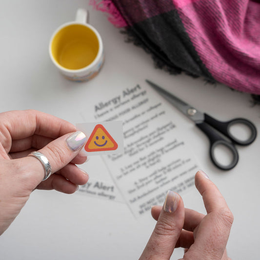 Iron-On Allergy Labels – 5 Pack | Personalised Anaphylaxis Safety Tags for Kids' Clothing, School Uniforms & Nursery Wear
