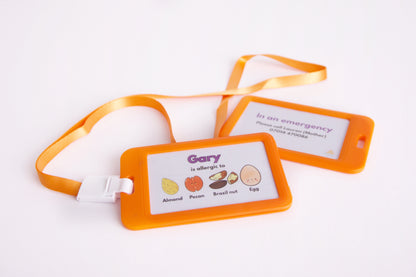 Kid's Wallet Size Plastic Allergy Alert Card