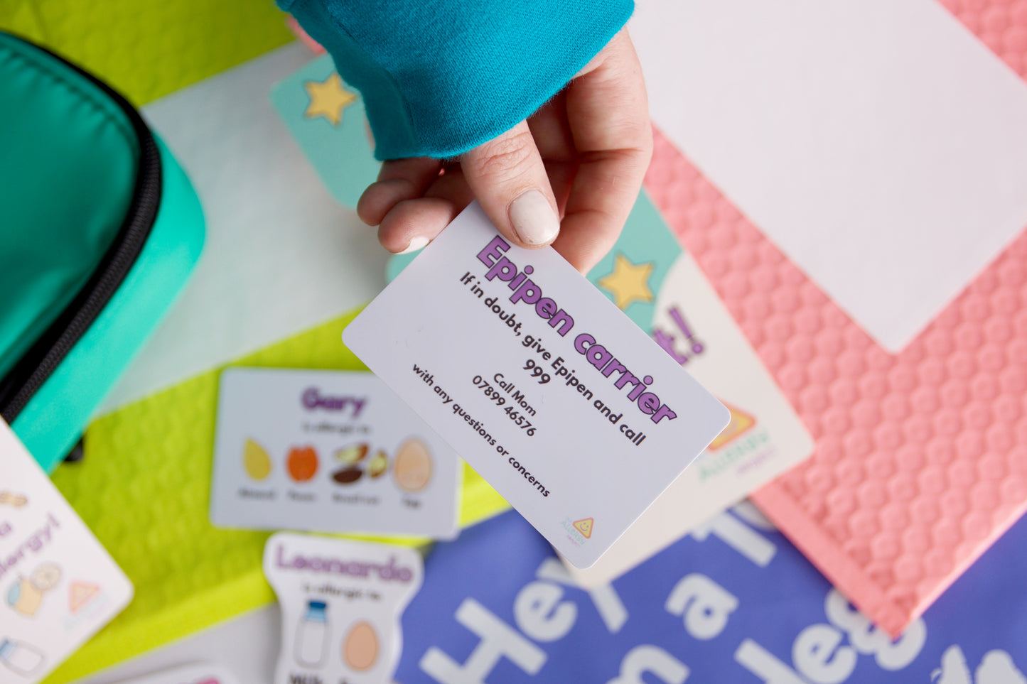 Kid's Wallet Size Plastic Allergy Alert Card