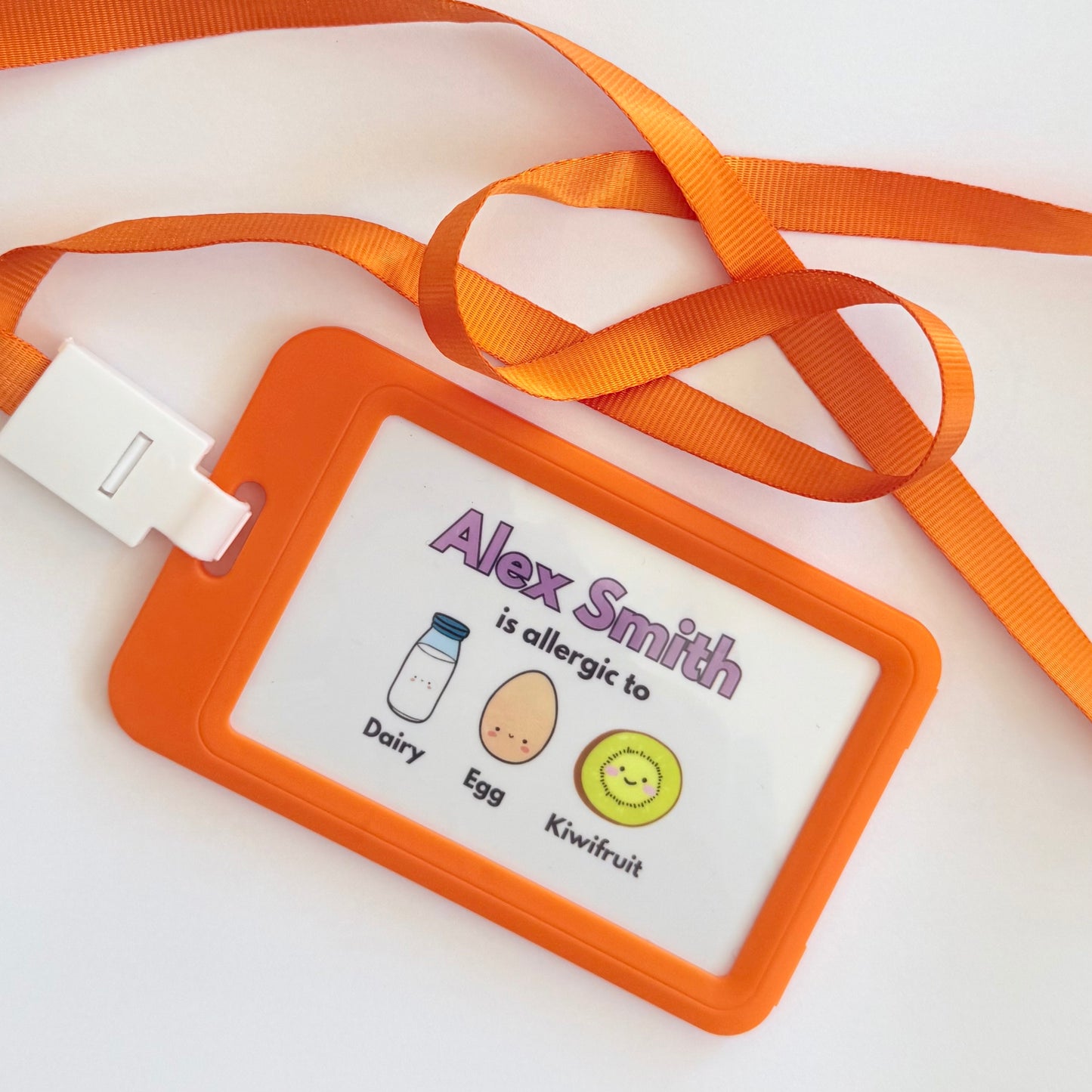 Kid's Wallet Size Plastic Allergy Alert Card