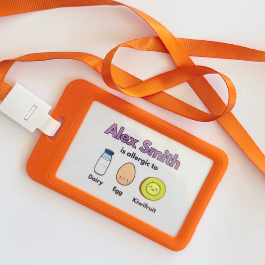 Kid's Wallet Size Plastic Allergy Alert Card