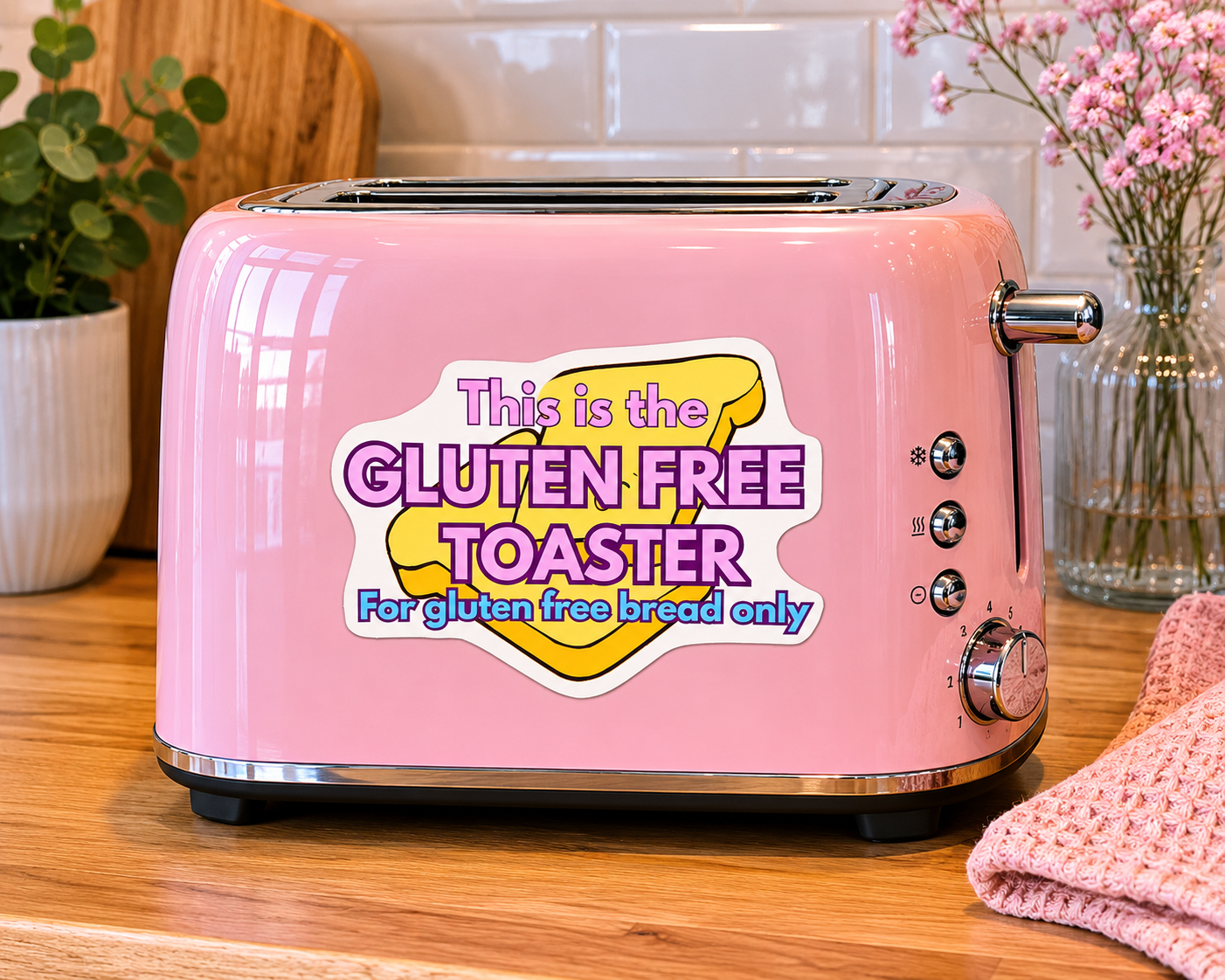Gluten free toaster sticker