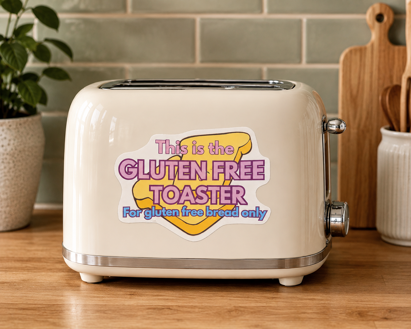 Gluten free toaster sticker